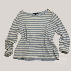 Brooks Brothers 346 Linen-Cotton Striped Boatneck Sweater M | Nautical Resort